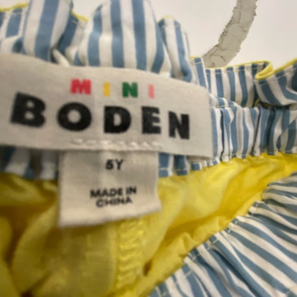 Mini Boden pull on elastic waist heart pocket linen pants - Picture 2 of 3